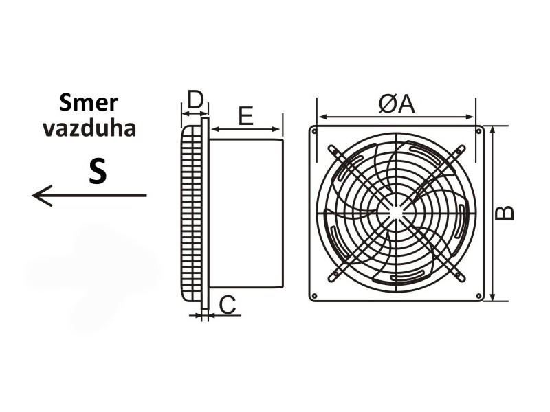 VENTILATOR ZIDNI FI250 60W MF250Z-16S MTG